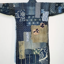 Load image into Gallery viewer, Patchwork Shibori Tsutsugaki Indigo Boro Fisherman Jacket (temporary NA)