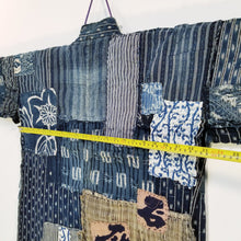 Load image into Gallery viewer, Patchwork Shibori Tsutsugaki Indigo Boro Fisherman Jacket (temporary NA)