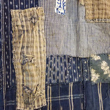 Load image into Gallery viewer, Patchwork Shibori Tsutsugaki Indigo Boro Fisherman Jacket (temporary NA)