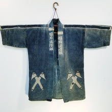 Load image into Gallery viewer, Taisho Era Rare Japanese Indigo Fireman's Tobikuchi Axe Jacket (temporary NA)