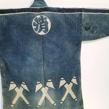 Load image into Gallery viewer, Taisho Era Rare Japanese Indigo Fireman's Tobikuchi Axe Jacket (temporary NA)