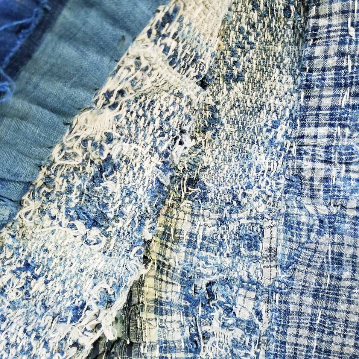 専用Rifatto｜boro denim vest リメイクデニムベスト　刺し子 Patchwork Boro Meiji 1900s Indigo Sashiko Vest – Mukashinoboro