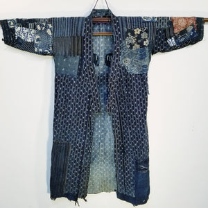Patchwork Shibori Tsutsugaki Indigo Boro Fisherman Jacket (temporary NA)