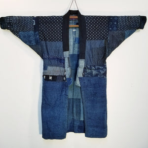 Patchwork Shibori Reversible Noragi Jacket