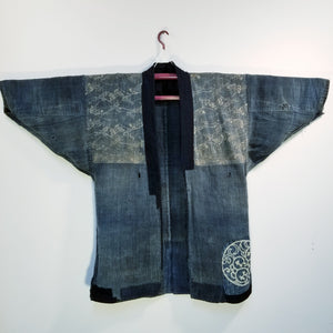 Noragi ~ Patched workcoat Hemp & Cotton Katazome Farmer's Jacket