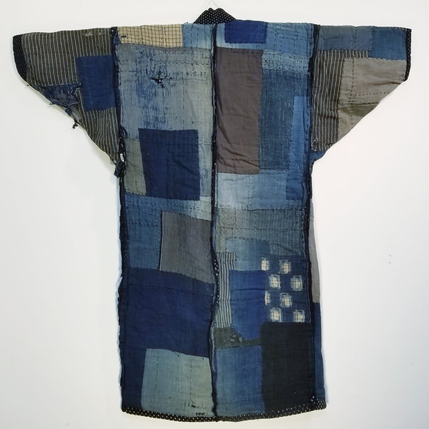 Patchwork Aizome Boro Meiji Antique Reversible Noragi Jacket