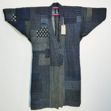 Load image into Gallery viewer, Patchwork Aizome Boro Meiji Antique Reversible Noragi Jacket