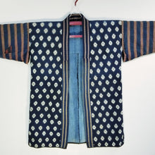 Load image into Gallery viewer, Noragi Indigo Sashiko Kasuri Ikat Jacket