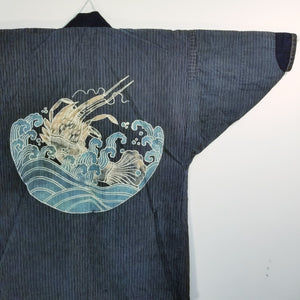 Folk Tsutsugaki Lobster Design Noragi Jacket